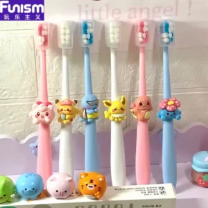 FUNISM New soft bristle toothbrush Cute Pikachu cartoon couple Student children Adult high appearance level sensitive teeth