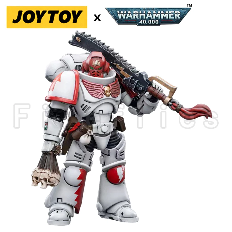 1/18 JOYTOY Action Figure 40K White Scars Intercessors And Combat Bike Anime Collection Model Toy