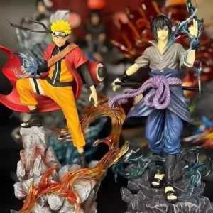22cm Naruto Anime Figure Uzumaki Naruto Uchiha Sasuke Action Model Pvc Statue Desktop Ornament Collection Toys Gift