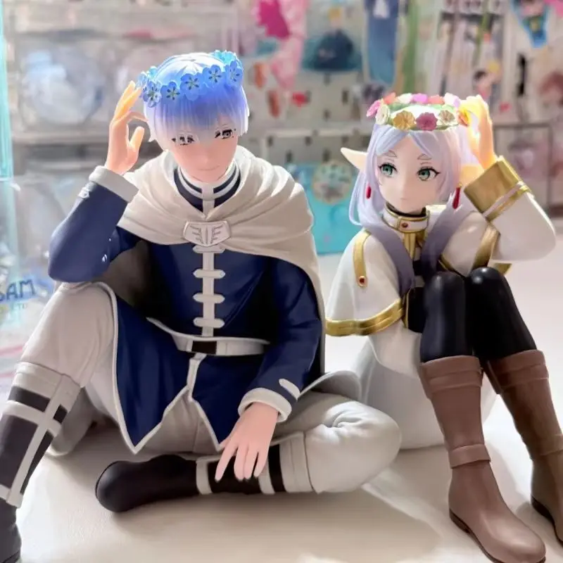 Authentic Bandai Frieren:Beyond Journey’S End Espresto -Flower Crown- Frieren Himmel Pvc 15/13cm Anime Action Figures Model Gift