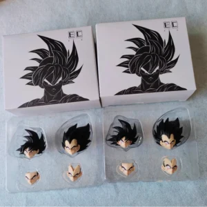 Son Goku Vegeta RE Double Floating Head Sculpt Dragon Ball SHF Head Accessory Battle Damaged Version Gifts Toy Anime Figure
