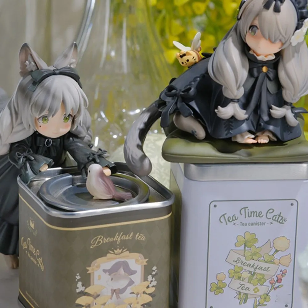 12cm Tea Party Cat Anime Figure Q Version Kawaii Tea Time Cats Tea Pot Cat Action Figure Collection Model Japanese Dolls Hobbies - Image 4