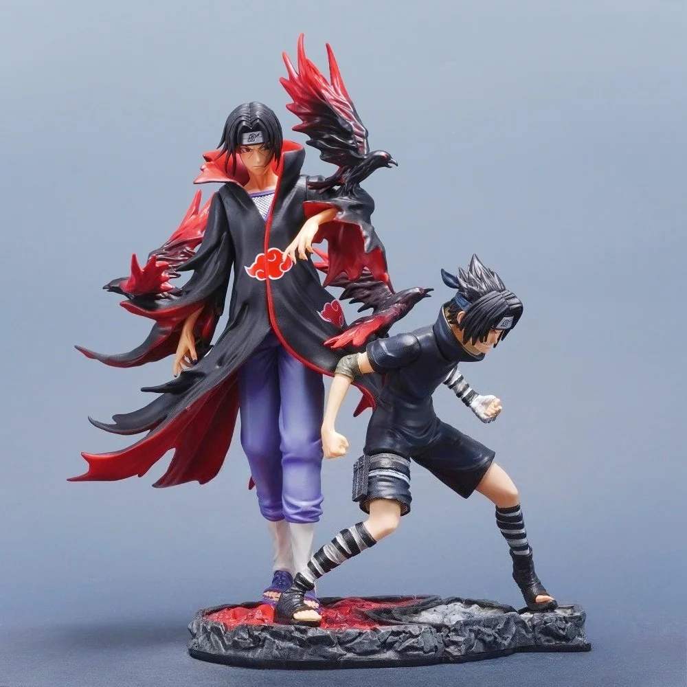 32cm/12.6in Anime NARUTO Figure Uchiha Itachi  Uchiha Sasuke Action Figures Pvc Statue Collection Model Toys Gifts