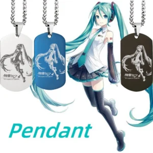 Hatsune Miku Necklace Miku Onion Powder Anime Peripheral Pendant Military Brand Two Dimension Birthday Gift for Girlfriend
