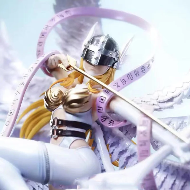 28CM Digimon Adventure Anime Figure Angewomon Yagami Hikari Action Figurine Goddess Exquisite Desktop Ornaments Collectible Gift