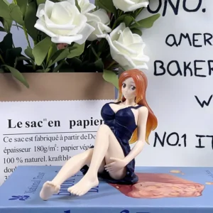 Anime Figure Matsumoto Rangiku Inoue Orihime Black Nightdress Sitting Action Figure PVC Model Toy collection Gift
