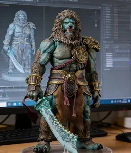 In Stock Nottaa YM005 1/12 Shiziling Cyan Lion Double Headed Mythical Soldier Action Figure Collectible Model Toy