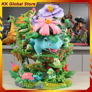 31cm Pokemon Anime Figure Squirtle Bulbasaur Chikorita Grass Type Luminous Model Desktop Decoration Collection Festival Gift Toy