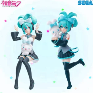 New 21CM Anime Hatsune Miku X Cinnamoroll Figure Anime Peripheral Collectible Model Decorative Decoration Children Birthday Gift