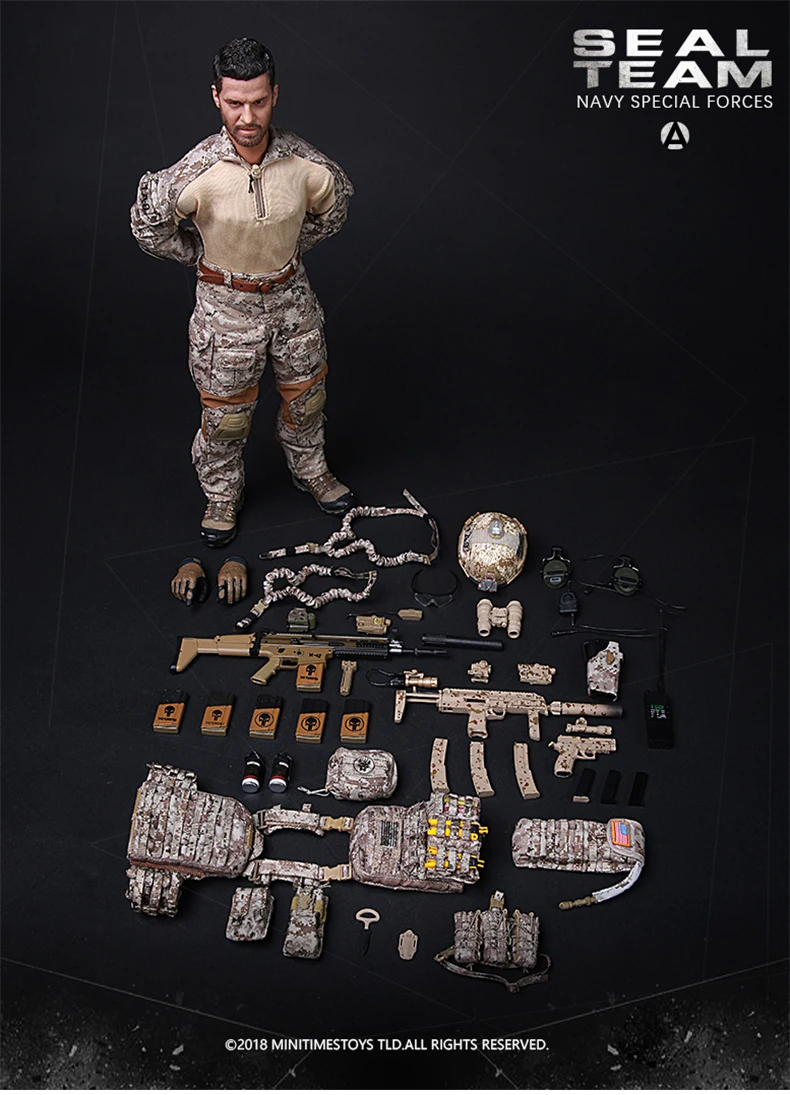 MINITIMES M012 1/6 US SEAL Team Navy Special Forces Figurine Full Set 12” Male Soldier Action Figure Doll Model Collectible Toy