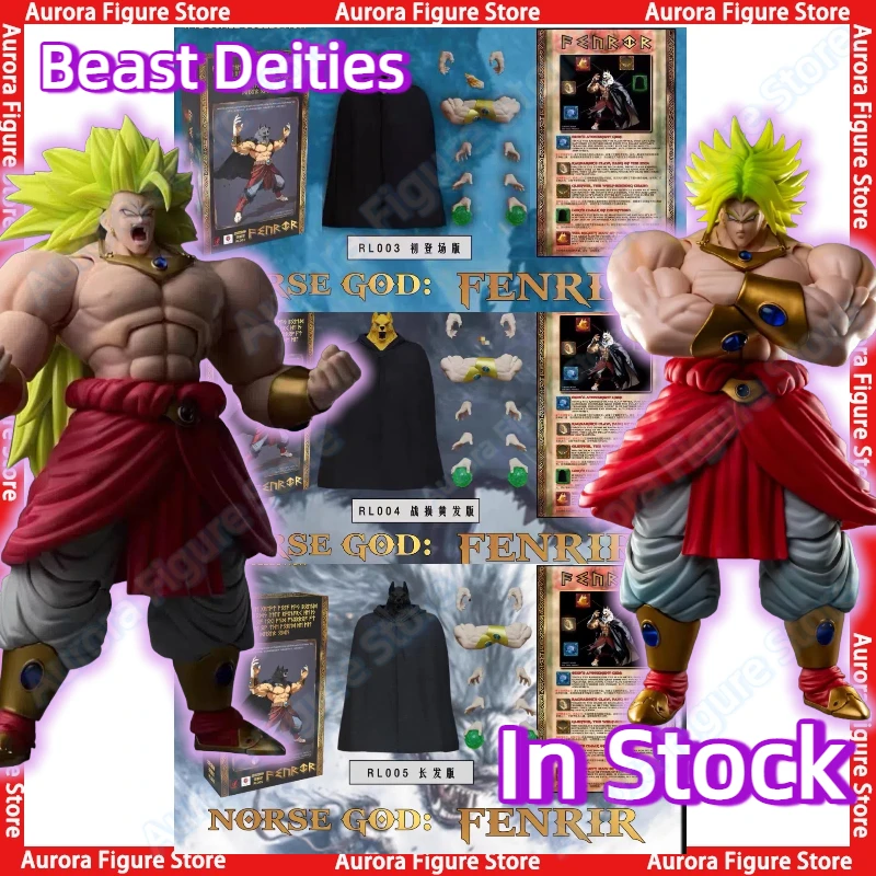 In Stock Beast Deities RL003 RL004 RL005 Dragon Ball Z SHF Norse God Fenrir Super Saiyan SSJ3 Broly Anime Action Figures Toys