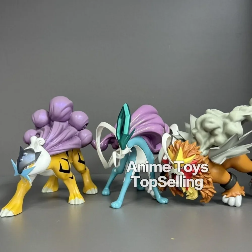 Anime Pokemon Figure Three sacred Action Figures Pvc Collection Model Toys for Children Gifts 9.5cm