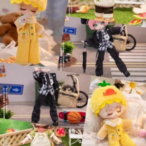 【No Figure】COME4FREE 1/12 Female Doll's Clothing Accessories Daily Series Casual Cute Pants Suit Fit OB11 GSC UFDOLL Figure