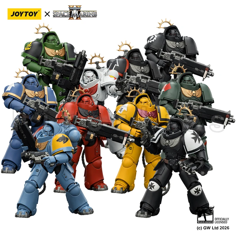 1/18 JOYTOY Action Figure 40K Game Edition Ultramarines Imperial Fists Blood Angels Heavy Intercessor Anime Model Toy