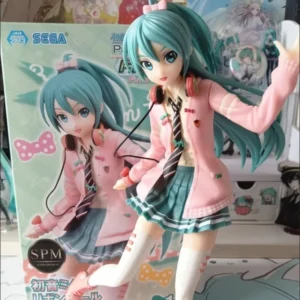 Bandai Banpresto SEGA HATSUNE MIKU Bow Ponytail Ribbon Girl Desktop Ornaments Action Figures Anime Model Peripheral Trendy Play