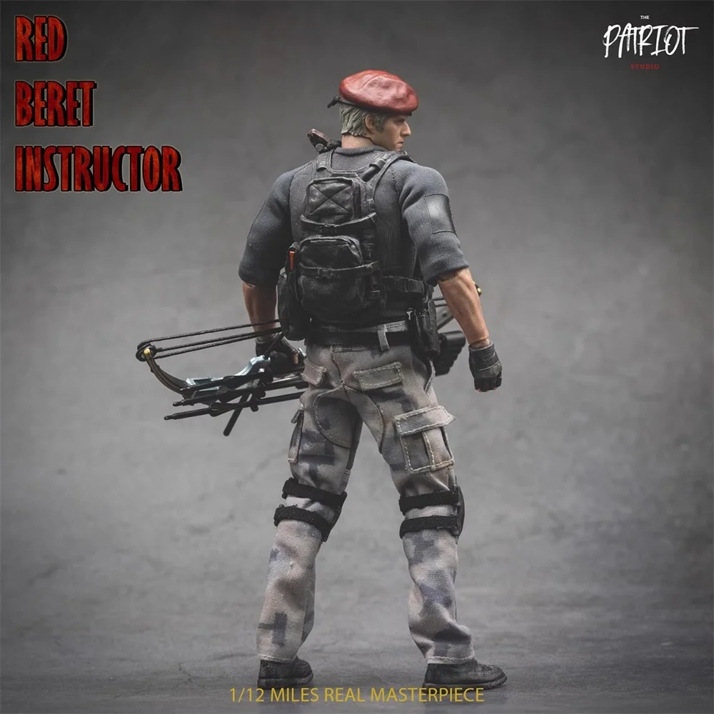 1/12 Patriot Studio Man Guy Residents Red Beret Instructor Full Set Moveable Action Figure Gift About 6″ For Fans Collect