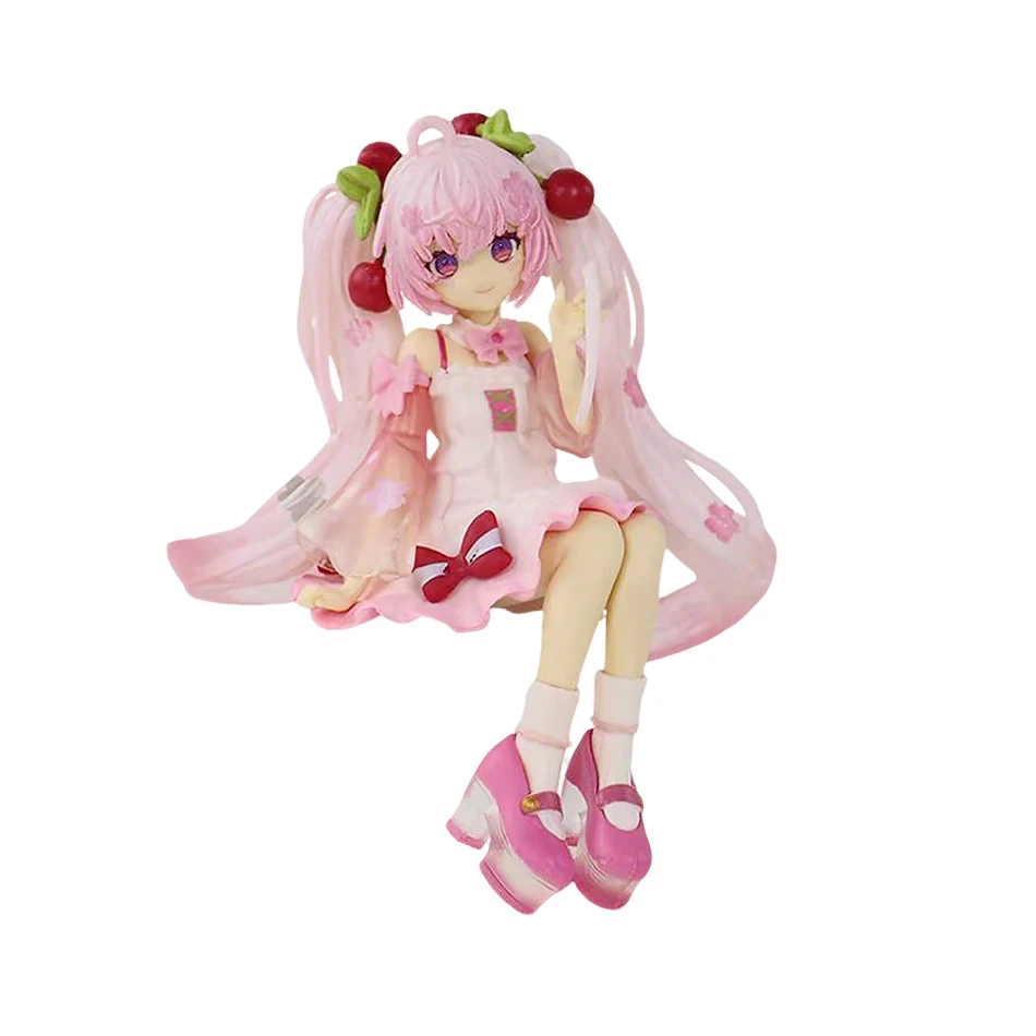 2026 14cm Hatsune Miku Vocalod Noodles Stopper Cherry Blossom Sakura Action Figure Doll Model Toy Home Kawaii Miku Birthday Gift