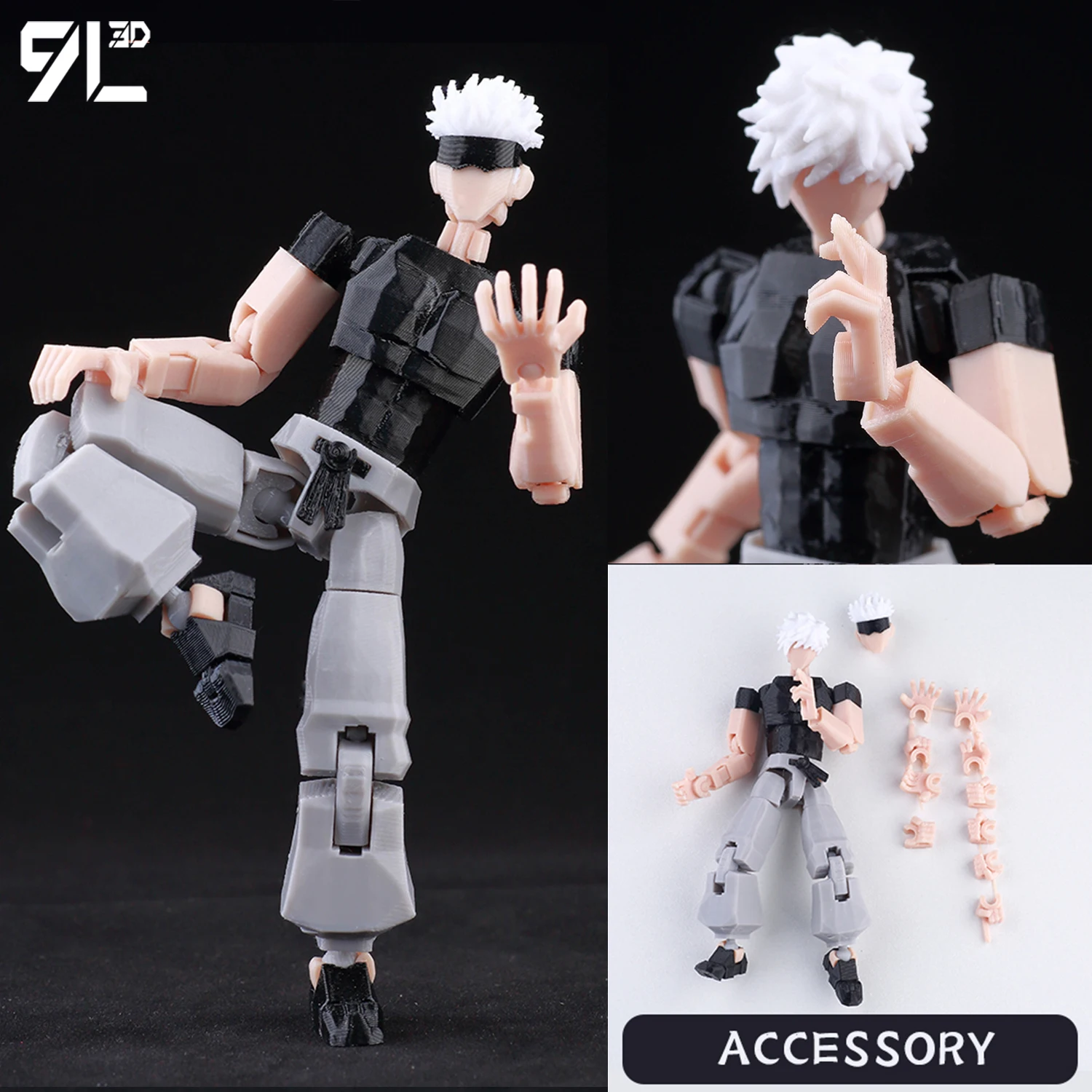 9L3D Printed Jujutsu Kaisen 3D Mini Figures, Satoru Gojo & Geto Suguru Action Model, Anime PVC Collectible Statue, Gift for Fans - Image 15