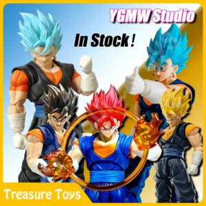 In Stock YGMW Studio Dragon Ball Z SHF Super Saiyan God Vegetto Vegito Anime Action Figures Figurines Models Kids Gifts Toys