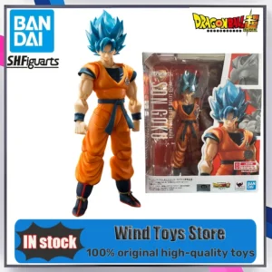 In Stock Original Bandai Dragon Ball Z S.H.Figuarts Super Saiyan God Blue Son Gokou SHF Son Goku Blue 16Cm Action Figure Model
