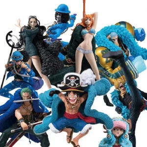 20th Anniversary One Piece Figure Anime Blue Ver.Luffy Zoro Chopper Sanji Robin Franky Usopp Nami Brook Action Figure Model Toy