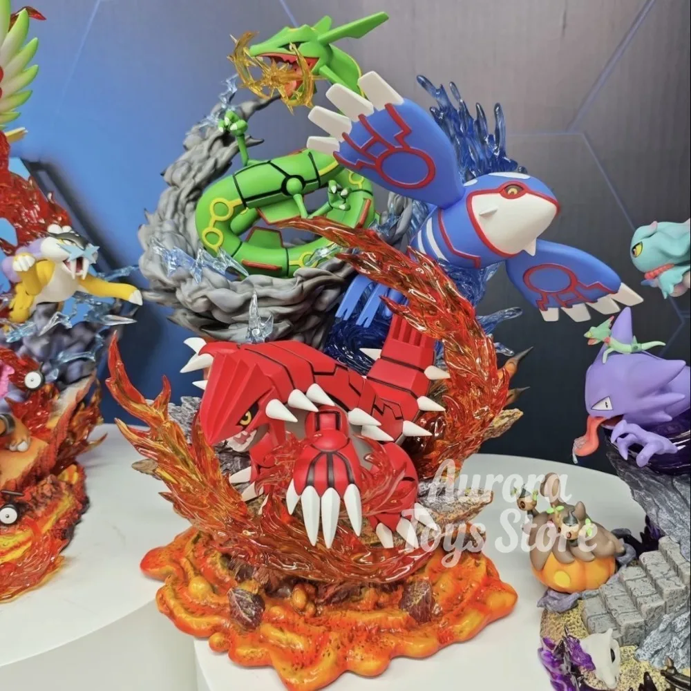 35cm/13.78in Anime Pokemon Figure Groudon Kyogre Rayquaza Action Figures Pvc Statue Desktop Ornamen Collection Model Toys Gifts