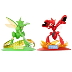 Original Pokemon Scizor & Scyther Action Figures, Exquisite Anime Model Collectible for Display Collection Gift
