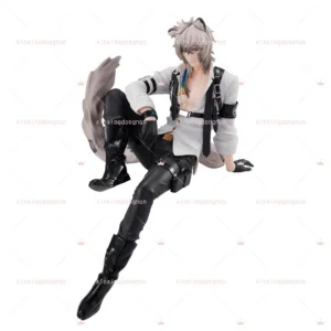 Original FuRyu Arknights 19cm SilverAsh Noodles Press Figure Sitting Position Action Figurines Model Christmas Gift