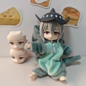 Ob11 1/12 Arknights Anime Skadi Model Doll Dinosaur Costume Commoner Action Figure Toy Decoration 14cm