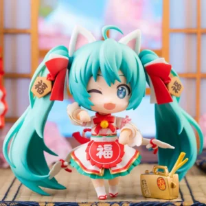 New GSC Miku Figure Q-version Lucky Cat Series PVC 10cm Anime Toy Poseable Model Collectible Display Cute Gift Official In Stock