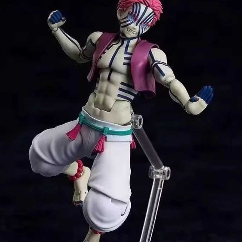 15cm Akaza Action Figure Demon Slayer Upper Moon Three Posable Joints Battle Gk Model Collectible Figurine Gift For Anime Fans