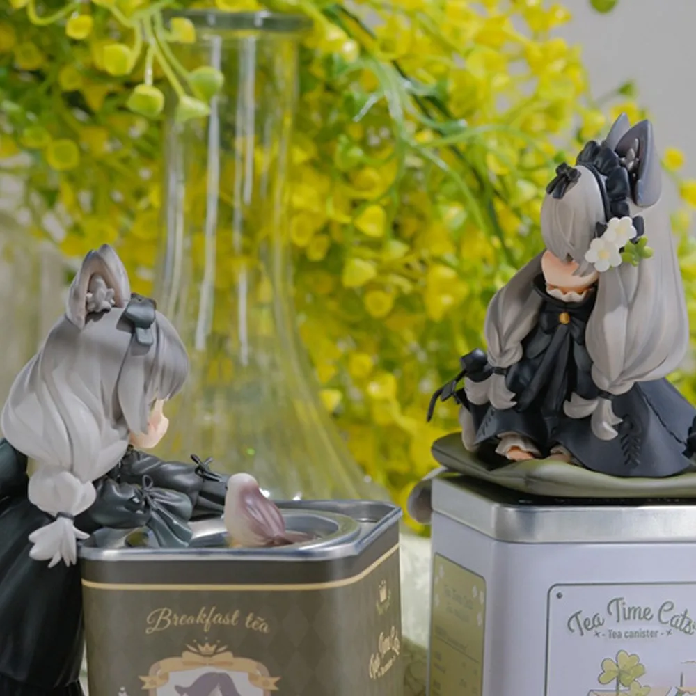 12cm Tea Party Cat Anime Figure Q Version Kawaii Tea Time Cats Tea Pot Cat Action Figure Collection Model Japanese Dolls Hobbies - Image 6