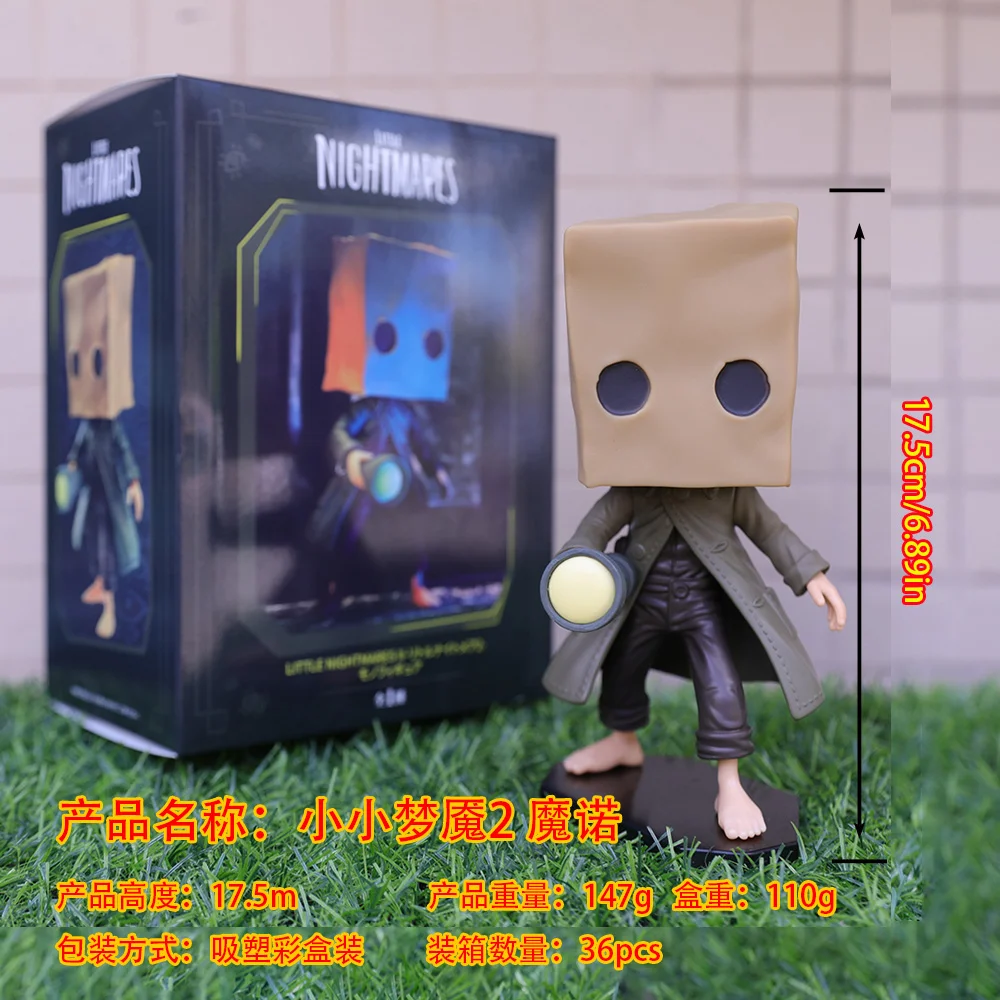 17CM Anime Gam Little Nightmares mono Figure Carton Headdress Horror Game Six Model Toy Doll Standing Position Aciton Figure PVC