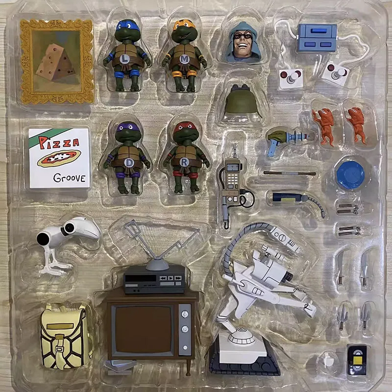 NECA Teenage Mutant Ninja Turtle Action Figure Manga TMNT Figurine Anime Figuras Set Model Peripheral Original Gift for Kids