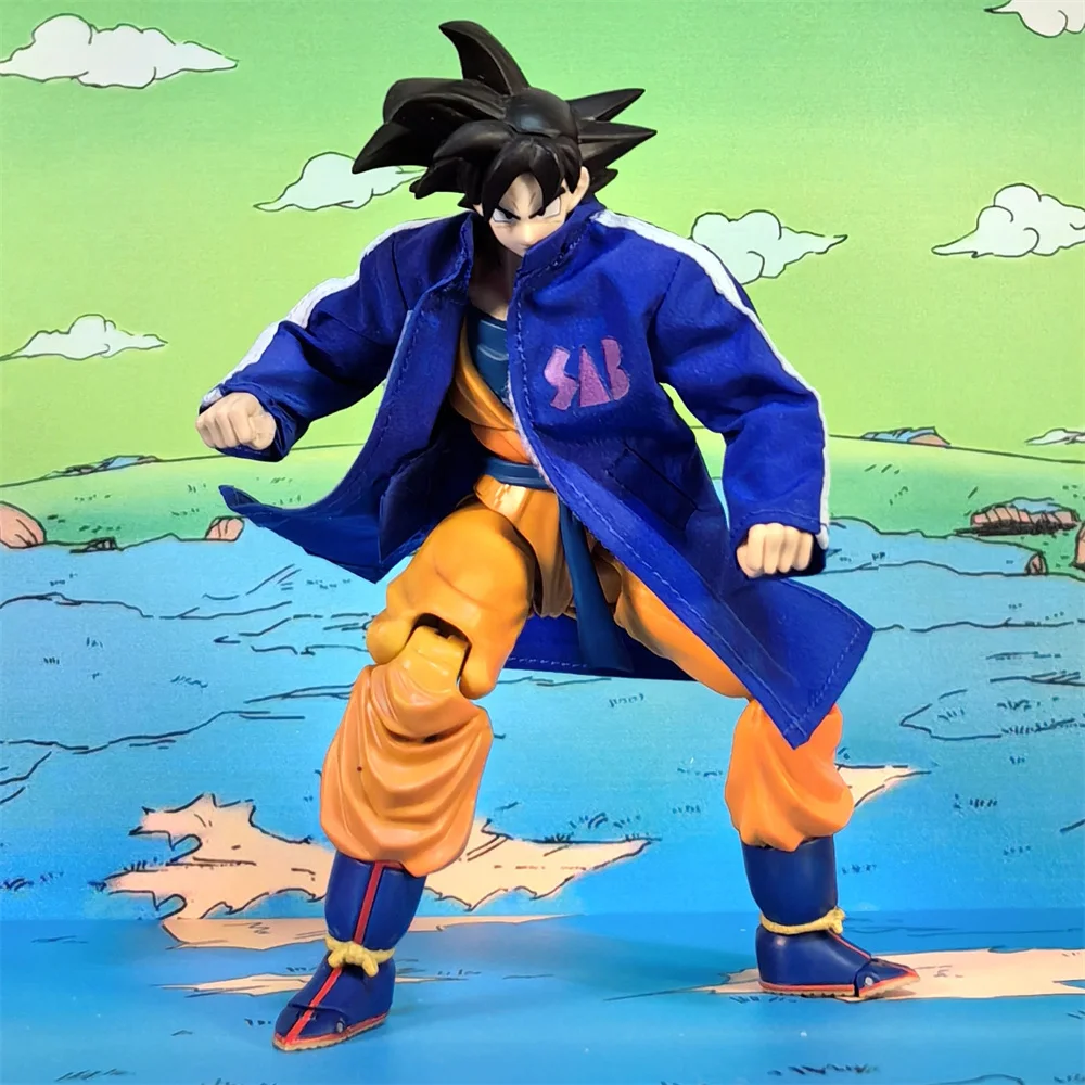 SHF Sun Wukong Vegeta Cold Resistant Jacket Long Windbreak Clothes Model for 12-inch Action Figure Body Toys