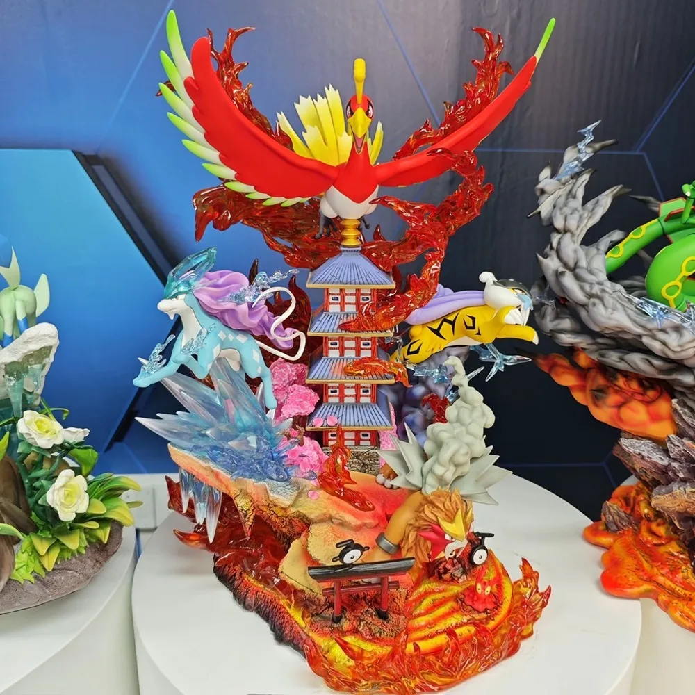 38cm/14.96in Anime Pokemon Figure Raikou/Suicune/Entei/Ho-Oh Action Figures Pvc Statue Collection Model Toys for Children Gifts - Image 7