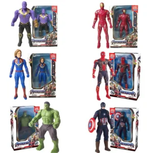 2024 Great Discount Wholesale Price Marvel Anime Toys, Spider Man, Hulk, Iron Man, Doll Series Luminous Models, Children's Gifts