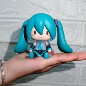 Q Version 8cm Kawaii Fufu Hatsune Miku Virtual Singer Action Figures Cute Interchangeable Face Model Doll Decoration Gift