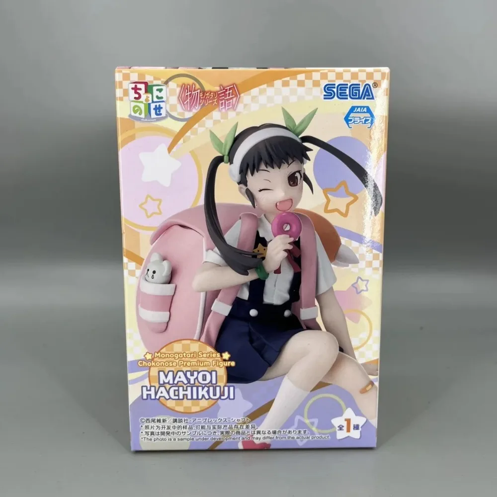 In Stock SEGA Original Genuine Monogatari Series Hachikuji Mayoi Premium Chokonose Figure 14cm Collection Model Toy Figures Gift