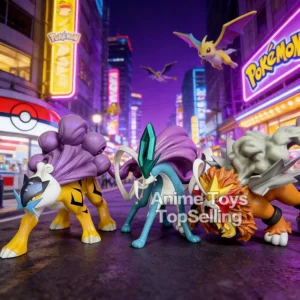 Anime Pokemon Figure Three sacred Action Figures Pvc Collection Model Toys for Children Gifts 9.5cm