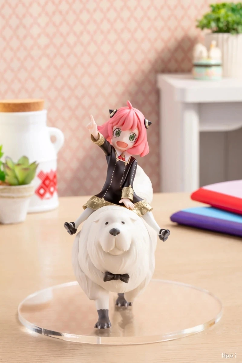 14CM Anime Figure SPY×FAMILY Anya Bond Forger Riding A Dog Cute Model PVC Children Ornaments Toys Collection Gift Action Figure