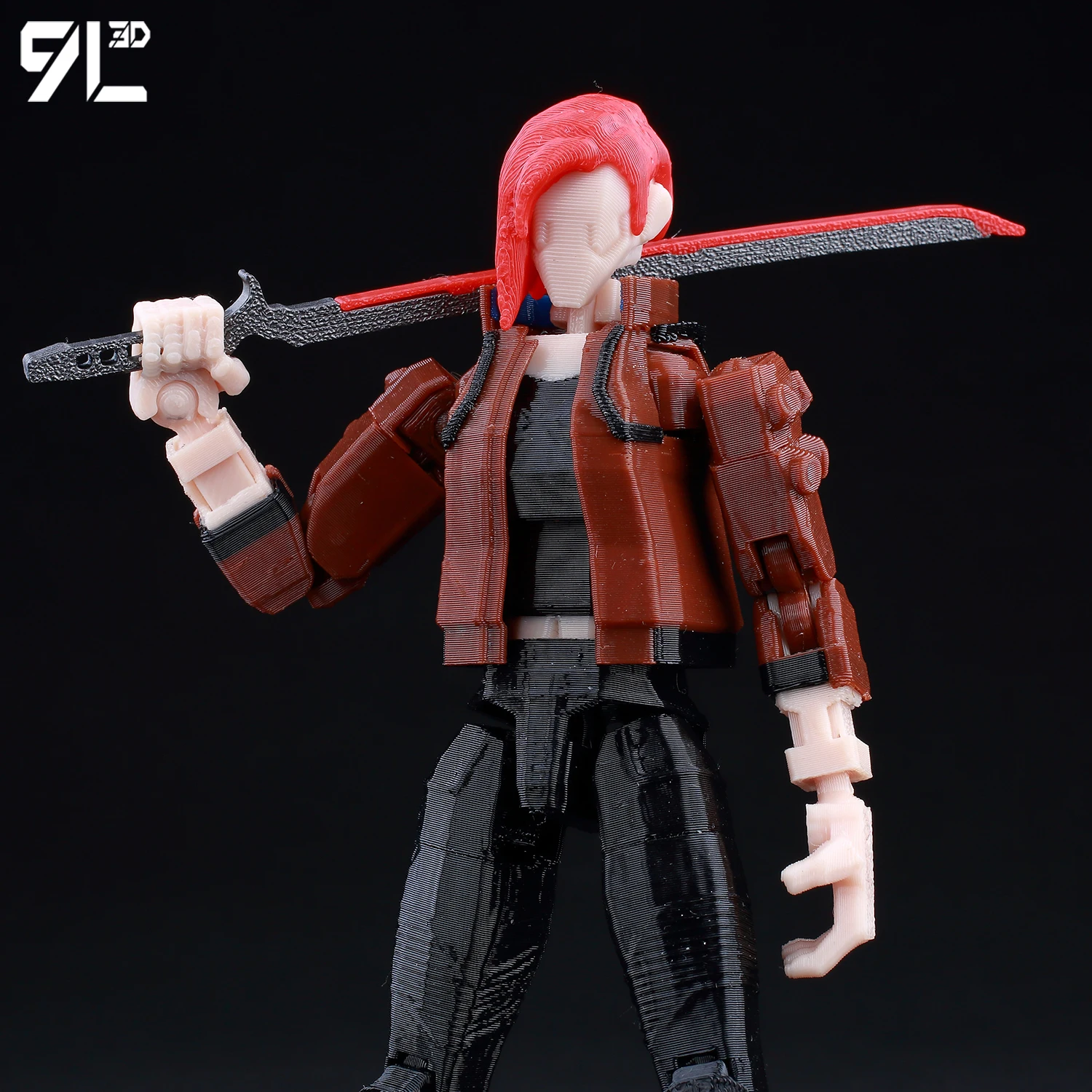 9L3D Neon Cyberpunk Female V Action Figure LUCKY13 Cybernetic Titan13 Multi-Jointed T13 Dummy13 Anime Collectible Model Toys