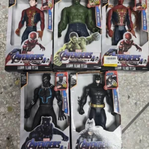 Marvel 30cm Avengers Toy Thanos Hulk Spiderman Captain America Iron Man Thor Black Panther With Sound And  Light Christmas Gifts