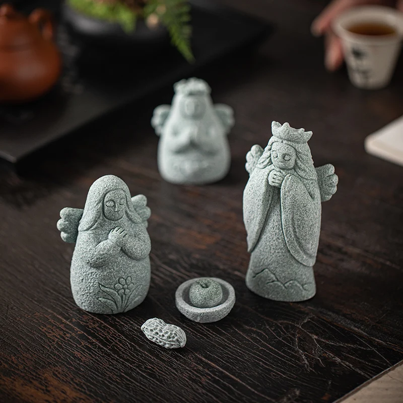 Game Zelda Action Figures Anime Goddess Hylia Statue Stone Material Statue Desk Decoration Gifts