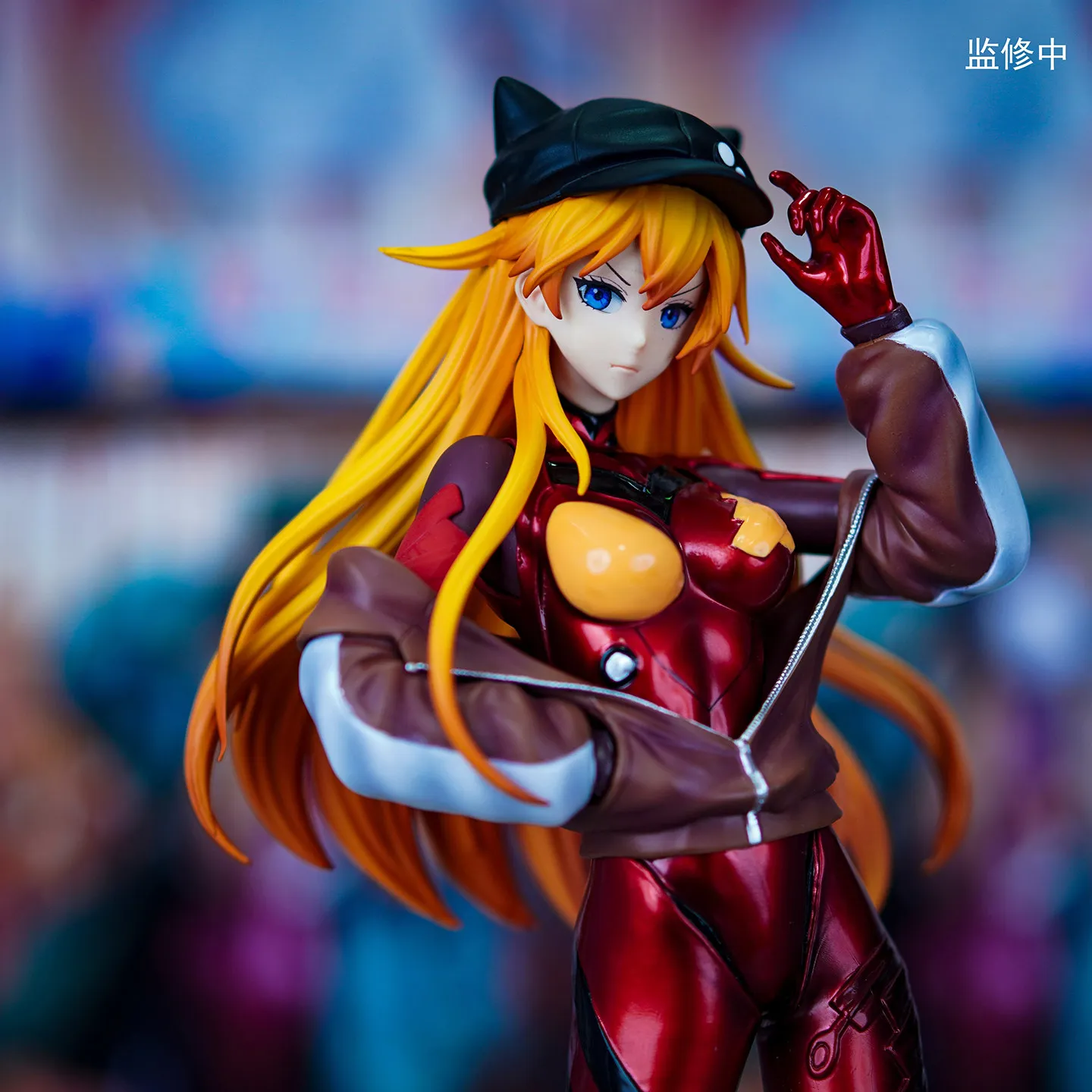 Asuka Langley Cat Ear Hat Plugsuit Evangelion Anime Figure Collectible Model Desktop Decoration Statue Gift For Anime Fans