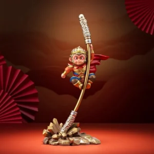 Monkey King Sun Wukong Figurine Q Version Journey to the West Action Figure with Golden Staff for Collection & Decor
