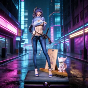 20.08in/51cm Anime Genshin Impact Figure Raiden Shogun Action Figures PVC Statue Model Collection Toys Gifts