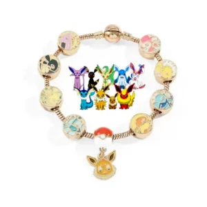 pokemon 2025New Jigglypuff EEVEE Bracelet Beaded Jewelry DIY Accessories Cartoon Fashion Pendant Cosplay Trendy Toys Couple Gift