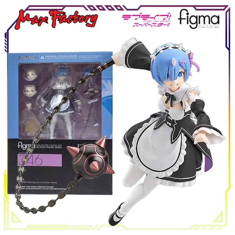Max Factory Figma Re Zero 346 Rem 419 Emilia Original Articulated Action Figure Collectible Model Toy Anime Statue for Gift