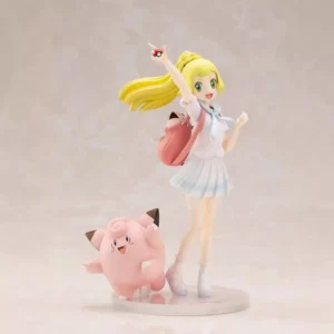 Kawaii Anime Pokemon Lillie & Clefairy 1/8 Complete PVC Action Figure Game Statue Collectible Model Kids Toys Doll Gifts 20cm